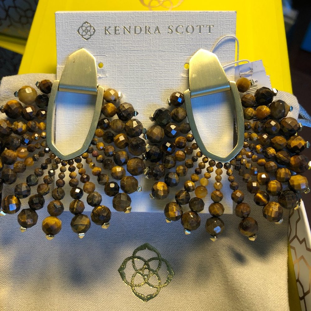 Kendra Scott Diane Beaded Earrings in Tiger Eye